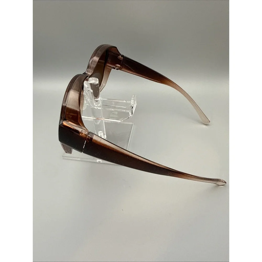 SAINT Genuine Brown/Pink Oversized  Sunglasses-Gradient Polarized Brown Lens NEW